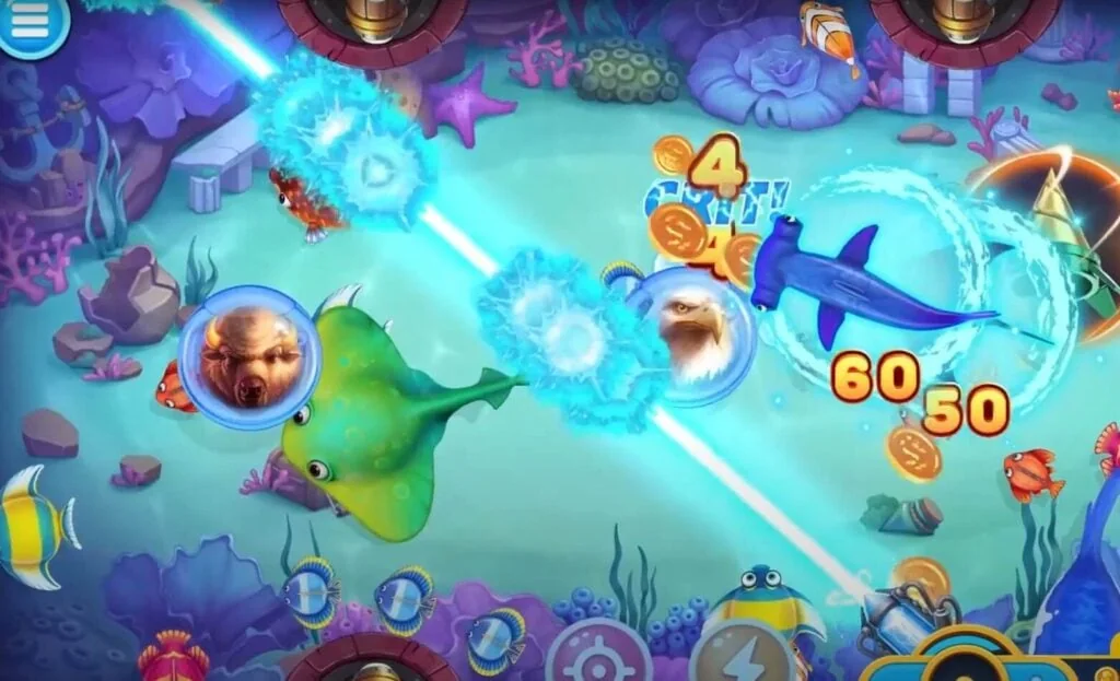 Visual bawah laut untuk kategori permainan tembak ikan