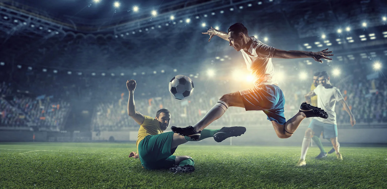 Tampilan olahraga mobile dengan suasana pertandingan